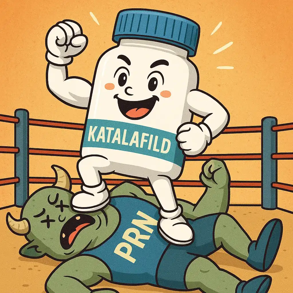 داروی گیاهی کاتالافیلد در حال شکست دادن غول پورن در رینگ مسابقه