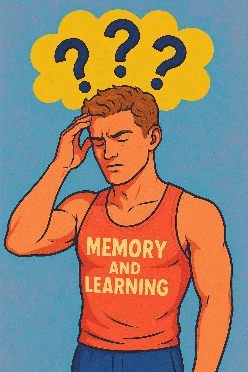 جوانی در حال تفکر عمیق با لباس نارنجی